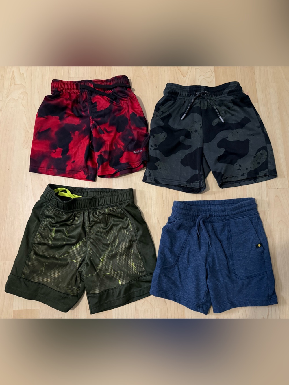 Kids Shorts size XS 4/5 Lot (4) - Red, Black, Olive, Navy